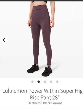 lululemon athletica Power within Heathered Black Currant High-Rise Leggings